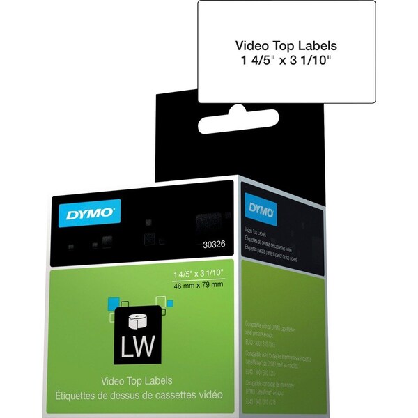 Dymo LabelWriter Video Top Labels, White, Labels/Roll: 150 - DYM30326