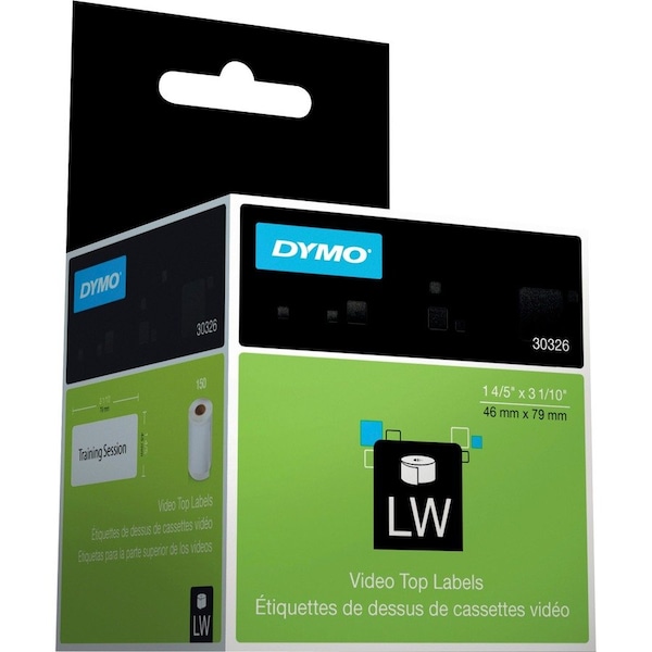 Dymo LabelWriter Video Top Labels, White, Labels/Roll: 150 - DYM30326