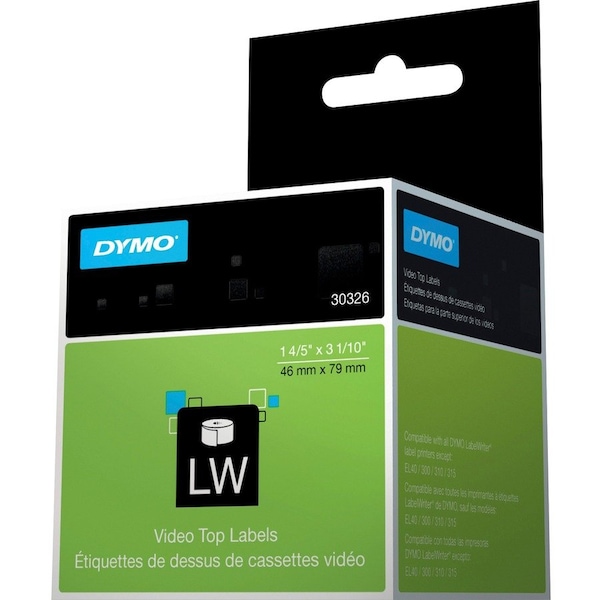 Dymo LabelWriter Video Top Labels, White, Labels/Roll: 150 - DYM30326