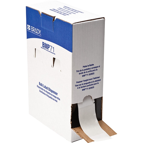 Brady Label, 1 1/2 in W, Clear; White - BM-33-427