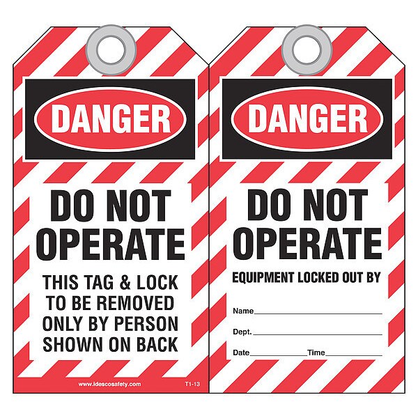 Idesco Safety Equipment Locked Out By Safety Tag, PK10 - KAT113AC