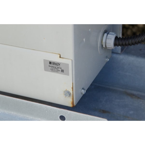Brady Weather Resistant Polyester Outdoor Labels 1 in H x 3 in W Silver 3000/RL - THT-18-8591-3-SL