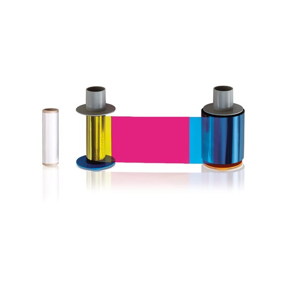 Sicurix Fargo YMCKK Full-Color Ribbon with Black Resin Panels for HDP5000 Printers - 84052