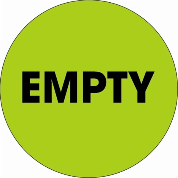 Bondad 2 in. Circle - Empty Fluorescent Green Labels - Roll of 500 - BO3349162