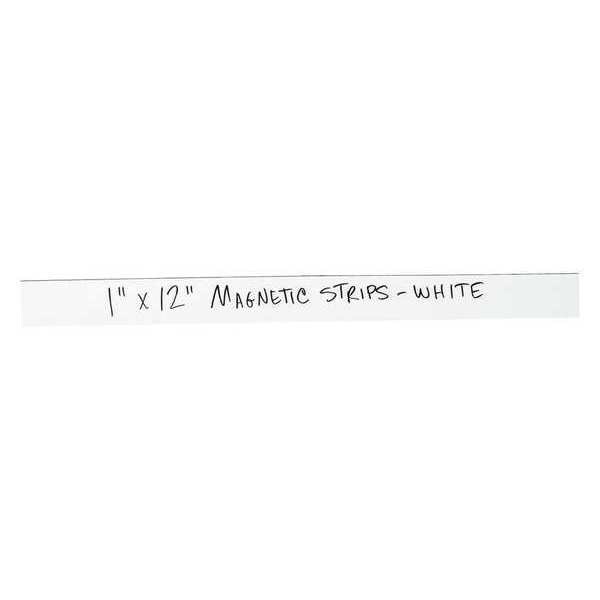 Partners Brand Warehouse Labels, Magnetic Strips, 1" x 12", White, 25/Case - LH175