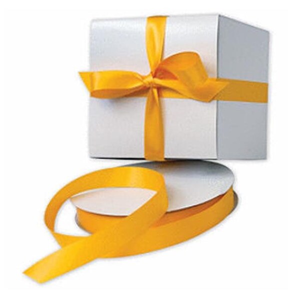 Papilion Papilion R074400230660100Y .88 in. Double-Face Satin Ribbon 100 Yards - Yellow Gold - R074400230660100Y