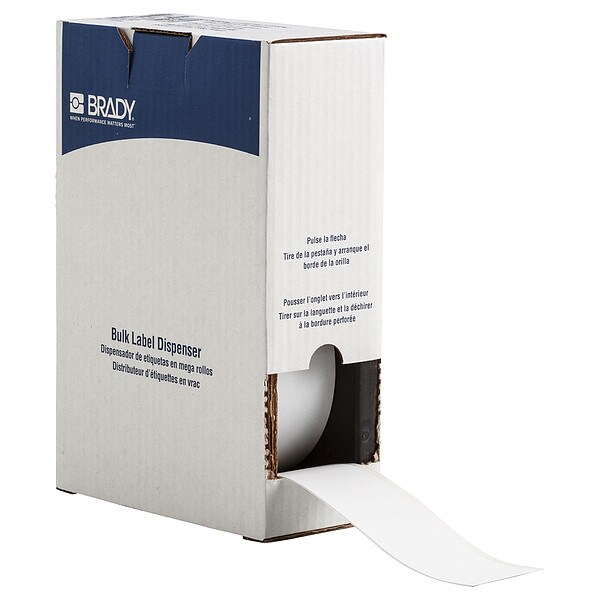 Brady Label, 2 in W, Indoor, White - BM7C-2000-854-WT