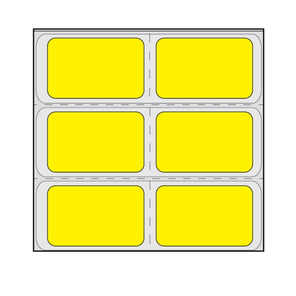 Nevs Direct Thermal Piggy Back Label, Strip Style 2-up 13/16" x 1-11/16" - CS-PB-T2-YS