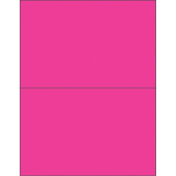 Box Partners Box Partners LL184PK 8.5 x 5.5 in. Fluorescent Pink Rectangle Laser Labels - Pack of 200 - LL184PK