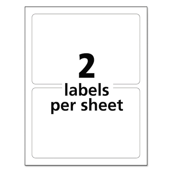Avery Durable Permanent ID Labels w/TrueBlock, Laser, 5x8.13, White, PK100 - 06579