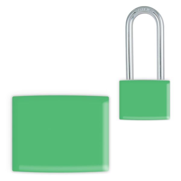 Idesco Padlock Label, 2-1/8inHx 1-1/2inW, PK25, LMBBT104AAC - LMBBT104AAC