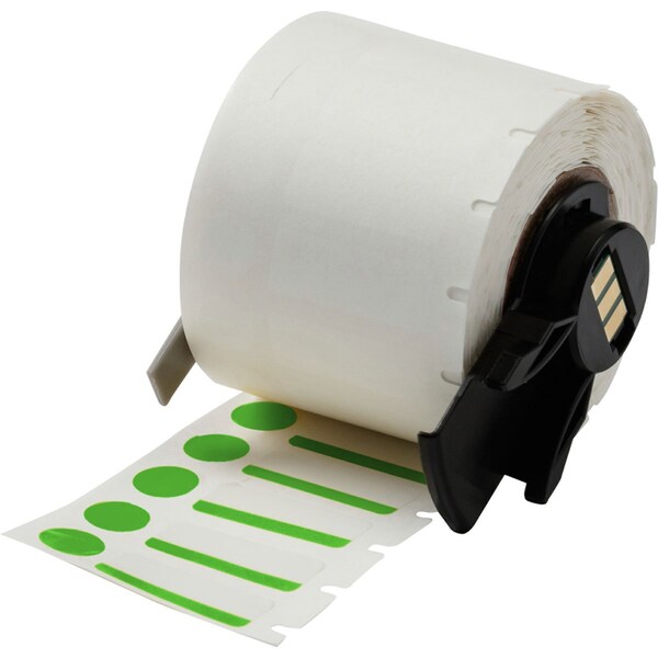 Brady Label, Color Green/White, 1" W, 3/8" H - M6-98-494-GN