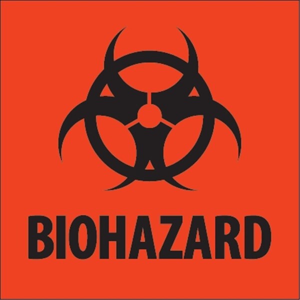Bondad 2 x 2 in. - Biohazard Fluorescent Red Labels - BO3350410