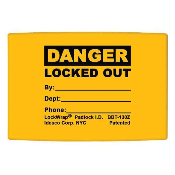 Idesco Padlock Label, 1-5/8inHx1-1/2inW, PK25, LMBBT127AAC - LMBBT127AAC