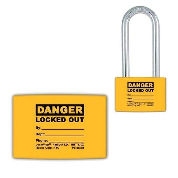 Idesco Padlock Label, 1-5/8inHx1-1/2inW, PK25, LMBBT127AAC - LMBBT127AAC