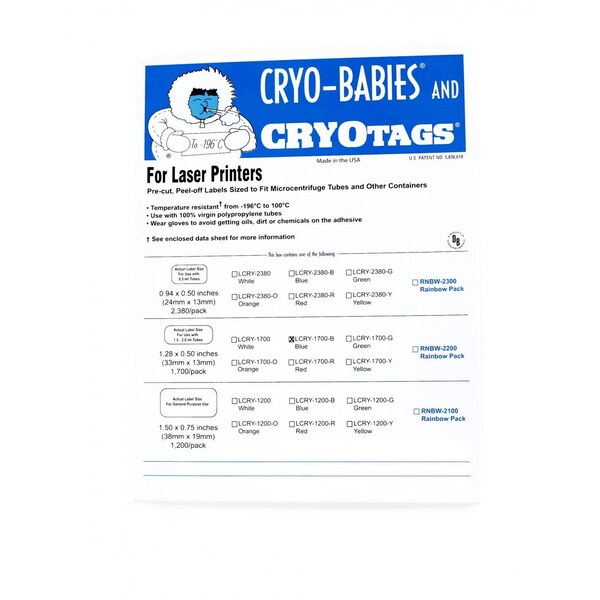 Diversified Biotech Cryobabies, Laser, 1.5ml, Blue, 1700/pk, 1700PK - 247127-B