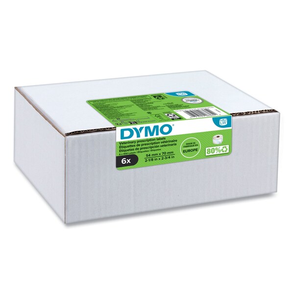 Dymo Veterinary Prescription Labels for LabelWriter Label Printers, 2.75x2.12, Black/White, 2400PK - 2187328