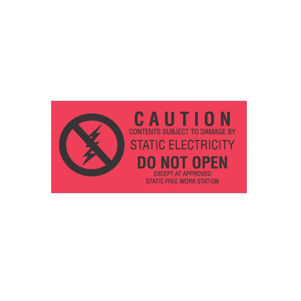 Transforming Technologies 1-1/2x3, Red, Caution Contents Subject To Damage, Label - LB9150