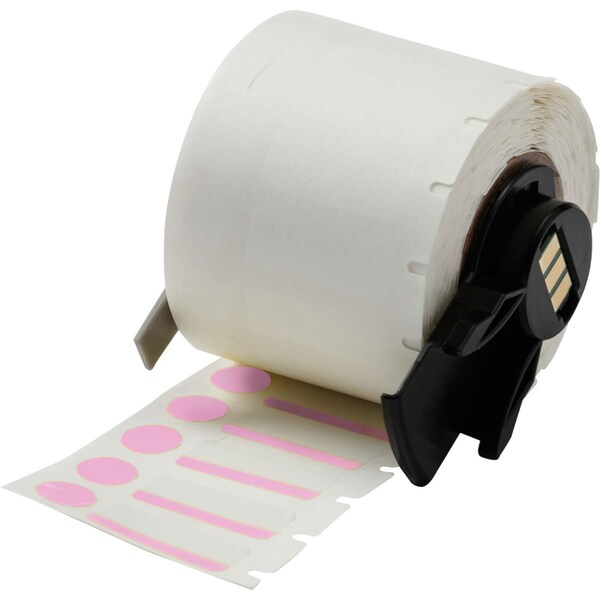Brady Label, Color Pink/White, 1" W, 3/8" H - M6-98-494-PK