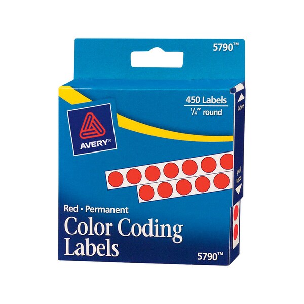 Avery Avery 1/4 in. H X 1/4 in. W Round Red Color Coding Label 450 pk - 5790