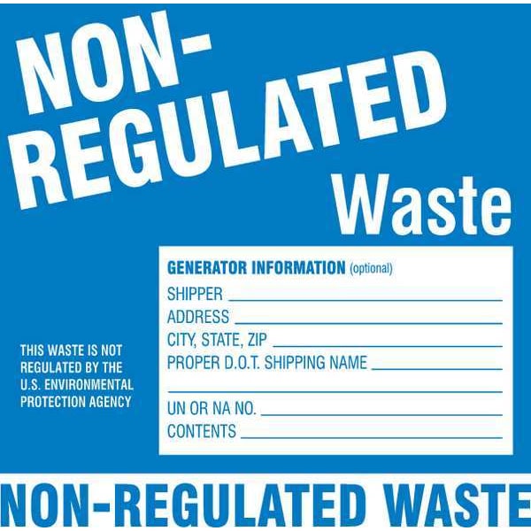 Brady Hazardous Waste Labl, Semi-Glss Ppr, PK100, 60446 - 60446