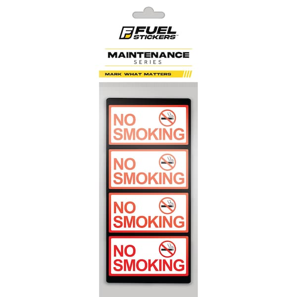 Fuel Stickers No Smoking Stickers, Small, Heavy-Duty Labels for Office, Business, Health Safety, 2in x 1in, 20PK - Z-2X1NOSMOKE-20PK