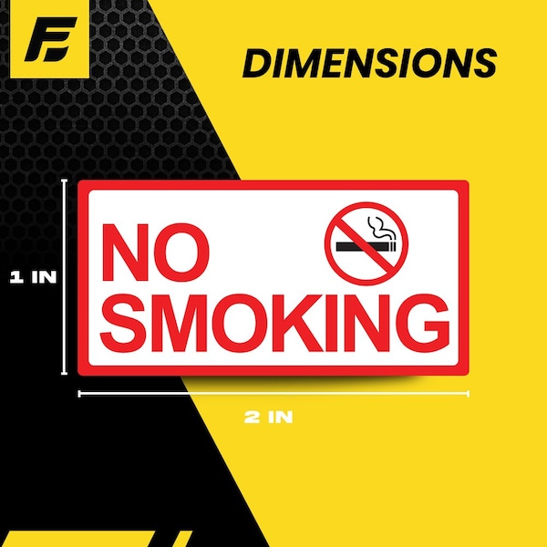Fuel Stickers No Smoking Stickers, Small, Heavy-Duty Labels for Office, Business, Health Safety, 2in x 1in, 20PK - Z-2X1NOSMOKE-20PK