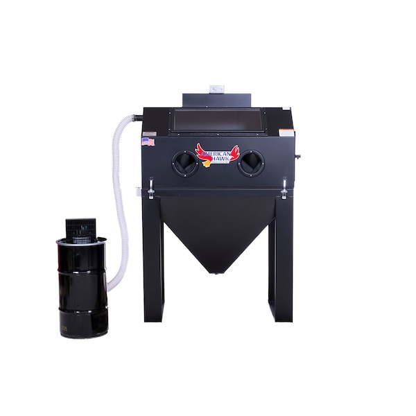 American Hawk Industrial Sandblast Media Cabinet 42"W x 24"D With Dust Collector - A4224ZOR