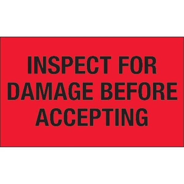 Box Partners Tape Logic DL1219 3 x 5 in. - Inspect For Damage Before Accepting Fluorescent Red Labels - Roll of 500 - DL1219