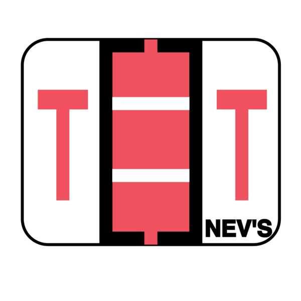 Nevs Tabbie - Filing Labels - Large - Letter T 1" x 1-1/4" Red - XA-T-T