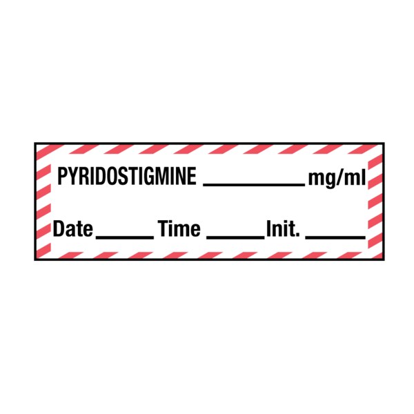 Nevs Tape, Pyridostigmine 1/2" x 500" White w/Red stripes & Black - SANT-163