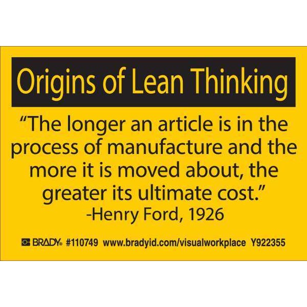 Brady Lean Label, 3-1/2inHx5inW, HP Poly., PK10, 110749 - 110749
