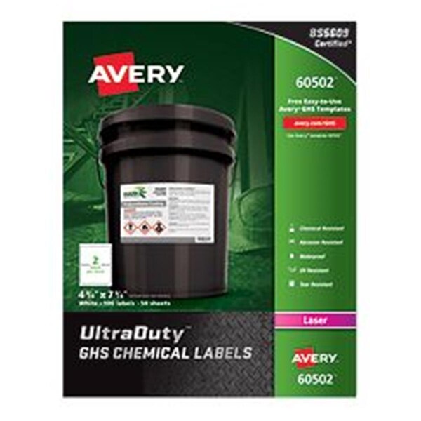 Inkinjection UltraDuty GHS Chemical LabelsWhite 4.75 x 7.75 in. - IN189643