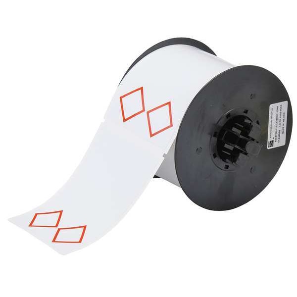 Brady Thermal Transfer Label, Red on White, Labels/Roll: 270 - B30-261-7569-CLP2