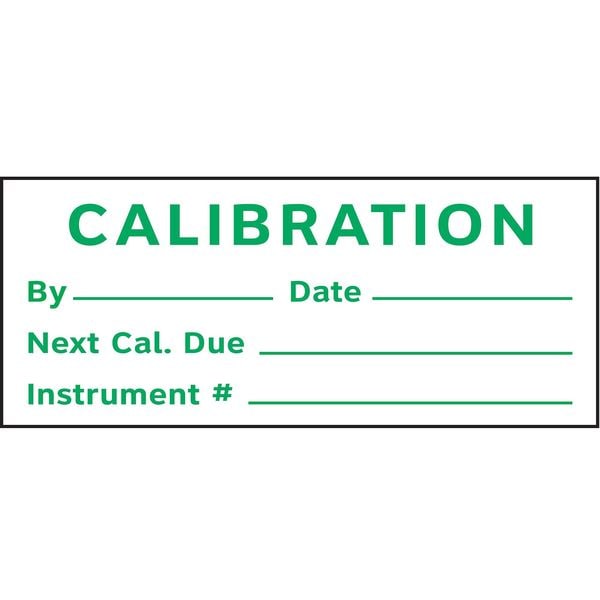 Stranco Calibration Label, ENG, Green/White, PK225, TC3-21004 - TC3-21004