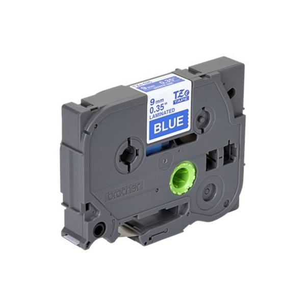 Brother Label Tape Cartridge, White on Blue, Labels/Roll: Continuous - TZE525