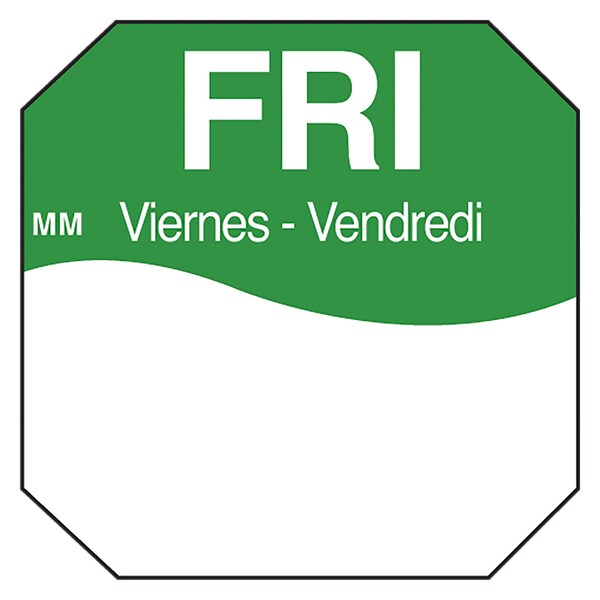 Daymark Removeable Adhesive 1"x1" Octagon Friday Triling Label, PK12000 - IT110060B-5-FRI