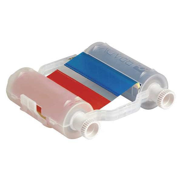 Brady Printer Ribbon, 4-21/64" W, 200 ft. L, Blue/Red - B30-R10000-RB-16