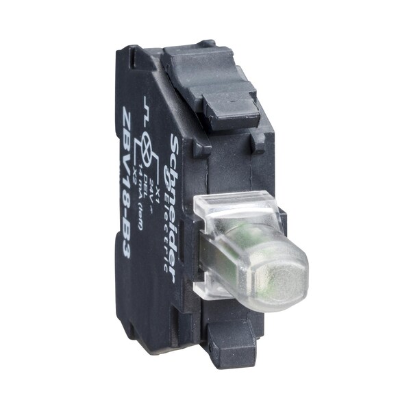 Schneider Electric Light block, Harmony XB4, Harmony XB5, para cabezal LED universal de 22mm, terminal de tornillo para orejetas, 24V - ZBVB19