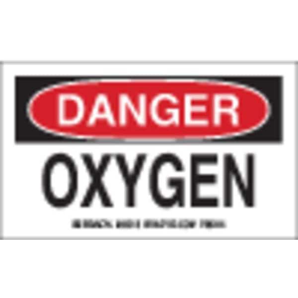 Brady Gas Cylinder Label, 3 In. H, 5 In. W, PK10, 60313 - 60313