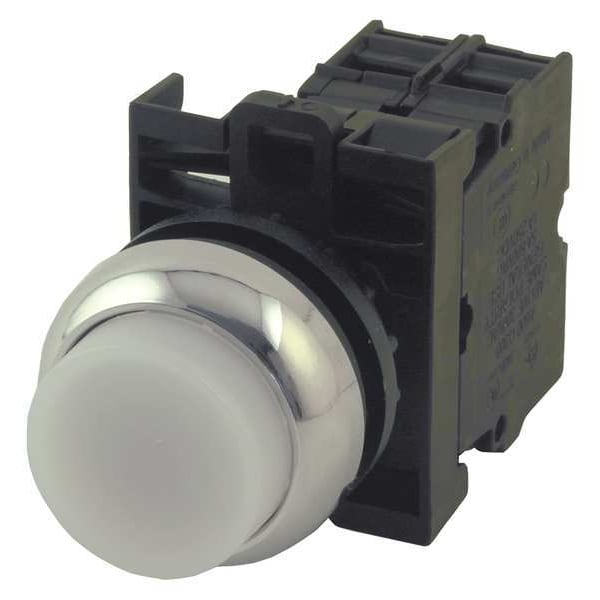 Botón pulsador iluminado Eaton, 22 mm, 2NO, Blanco - M22M-DLH-W-K20-230W
