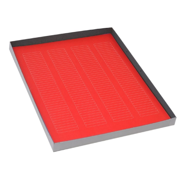 Globe Scientific Label Sheets, Cryo, 38x6mm, for Microplates, 20 Sheets, 156 Labels per Sheet, Red, 3120PK - LCS-38X6R