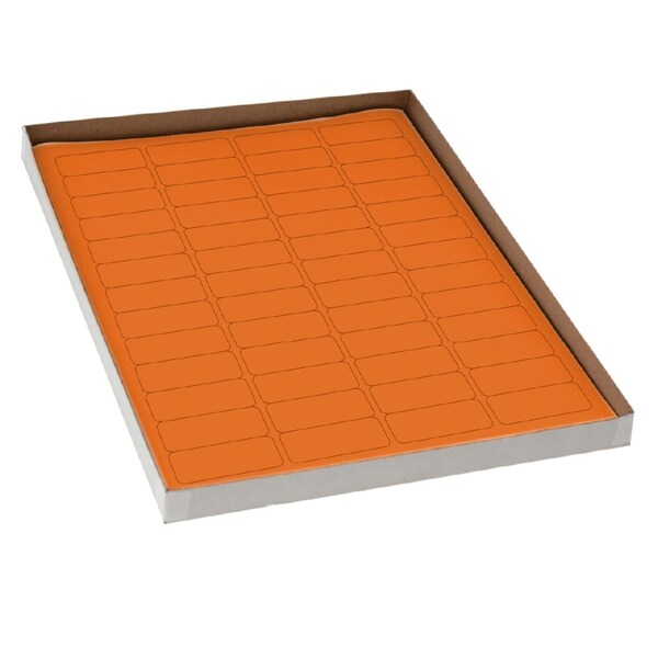 Globe Scientific Label Sheets, Cryo, 43x19mm, for Cryovials, 20 Sheets, 52 Labels per Sheet, Orange, 1040PK - LCS-43X19N