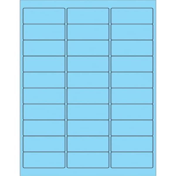 Box Partners Box Partners LL173BE 2.63 x 1 in. Fluorescent Pastel Blue Rectangle Laser Labels - Pack of 3000 - LL173BE