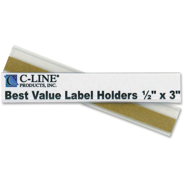 C-Line Products Peel/Stick Shelf Label Holders, 1/2"x3", 50/PK, CL 50PK - CLI87607