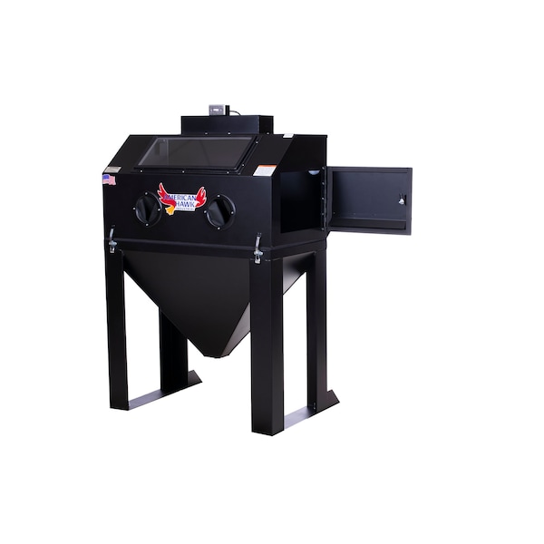 American Hawk Industrial Sandblast Media Cabinet 42"W x 24"D Machine Only Abrasive Blaster - 4224ZOR