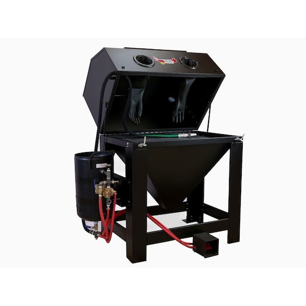 American Hawk Industrial Sandblast Media Cabinet 36"W x 24"D With Pressure Pot and Dust Collector - A2022PZOR