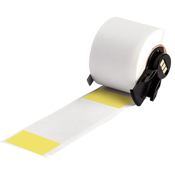 Brady Label, 1 1/2 in W, Clear; Yellow - M6-33-427-YL