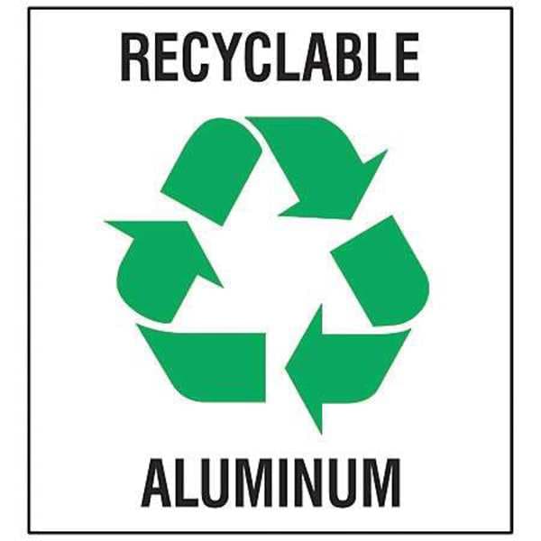 Brady Recycling Label, Recycling Aluminum, PK5 - 20634FLS