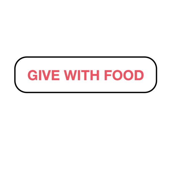 Nevs Label, Give With Food 3/8" x 1-1/4" White w/Red - VW-0123